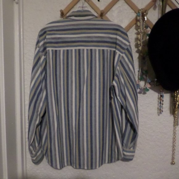 Calvin Klein Sport Women's Snap Front Oversized Stripe Shirt Sz L - Picture 5 of 6